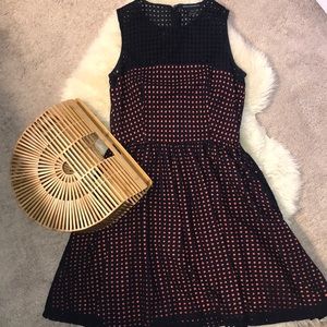 ✨French Connection Coral & Navy dress WITH POCKETS